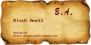 Bloch Anett névjegykártya